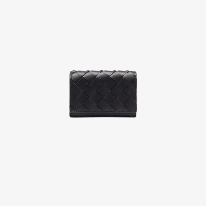 Black Intrecciato Leather Wallet