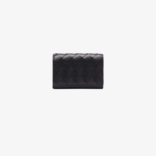 Black Intrecciato Leather Wallet