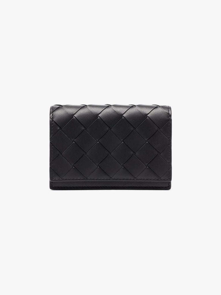 Black Intrecciato Leather Wallet