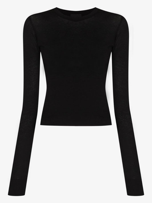 Black Long-sleeve Cotton Top