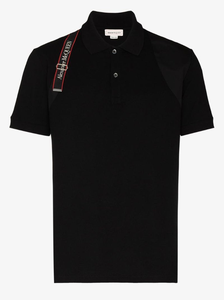 Black Logo Harness Polo Shirt