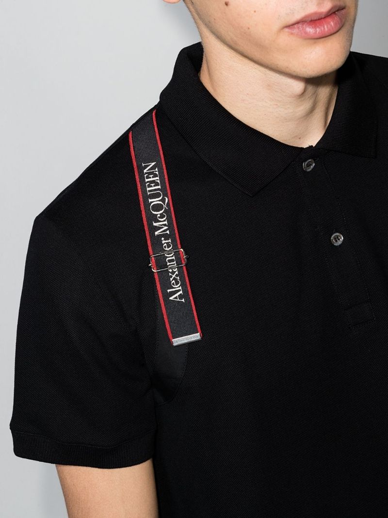 Black Logo Harness Polo Shirt