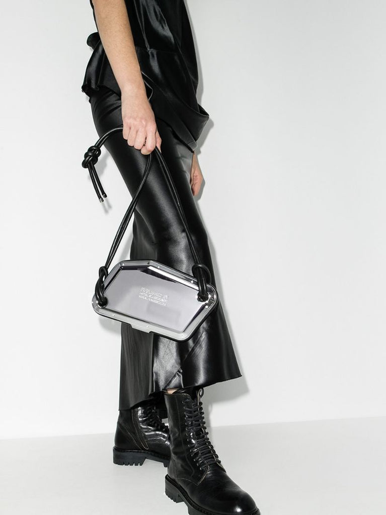 Silver Tone Metal Cross Body Bag