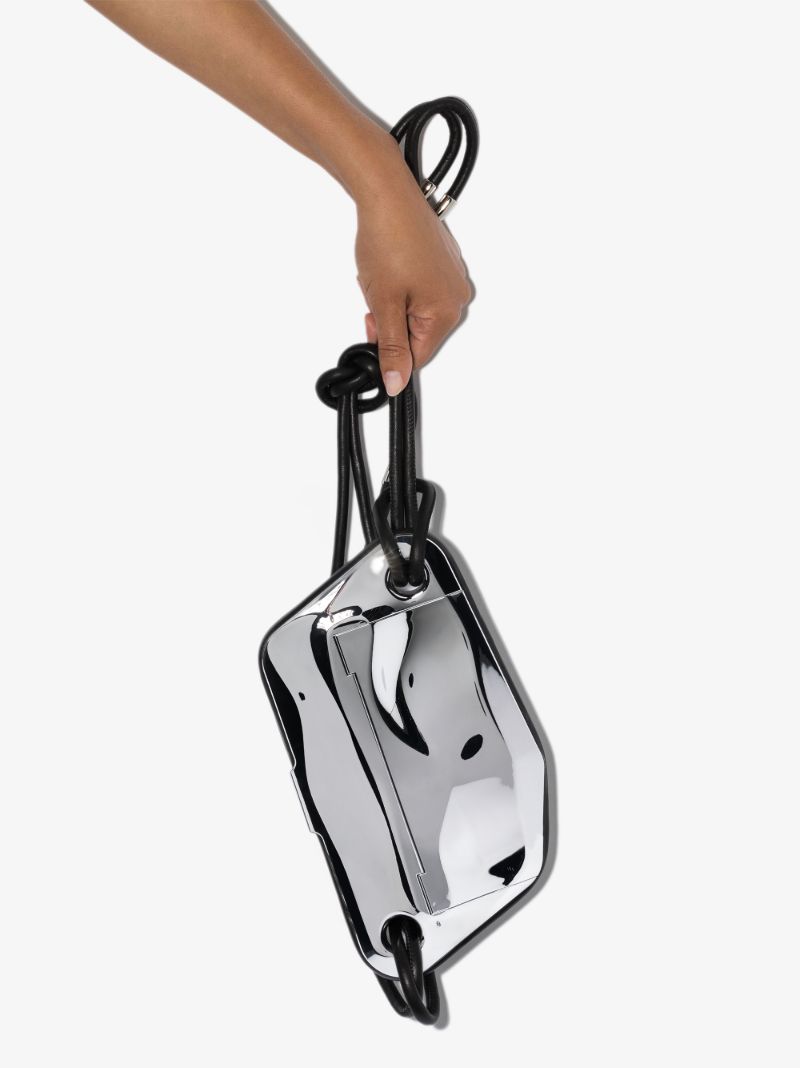 Silver Tone Metal Cross Body Bag