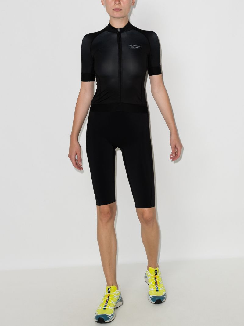 Black Mechanism Cycling Jersey Top