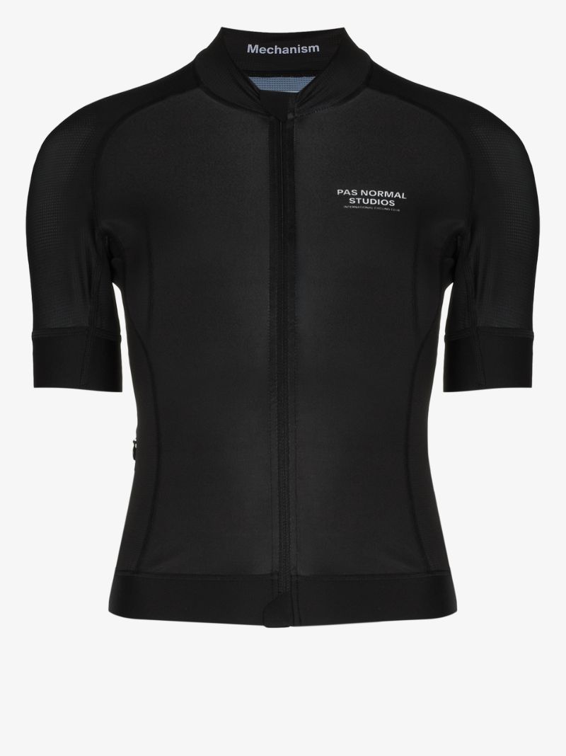 Black Mechanism Cycling Jersey Top