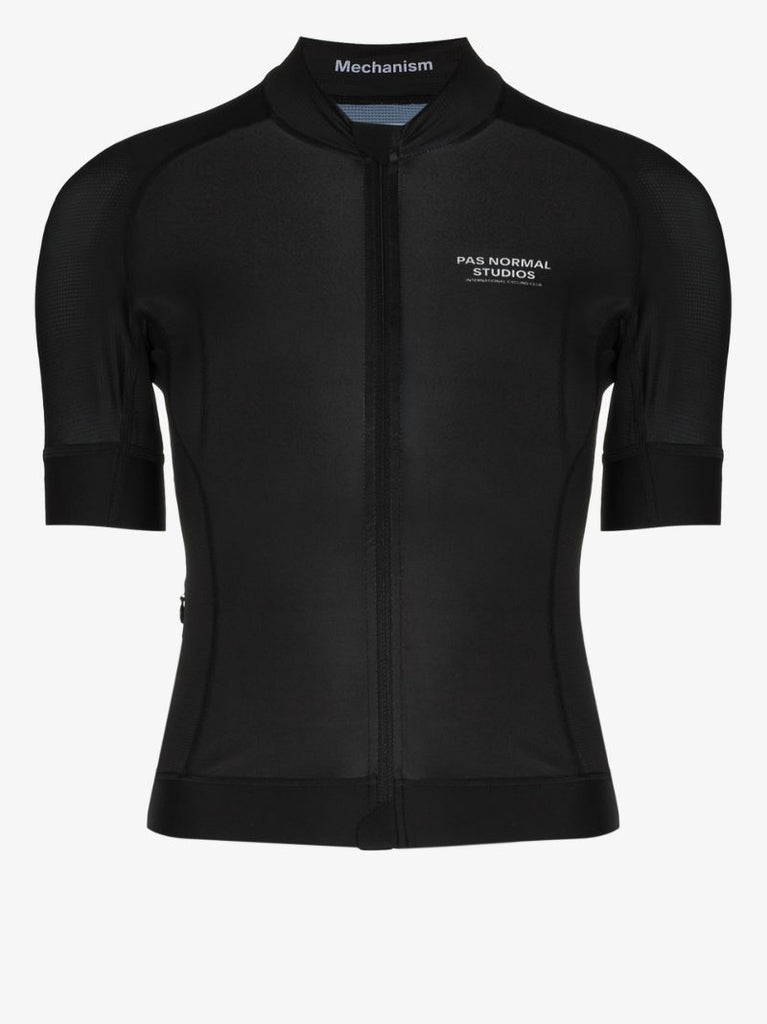 Black Mechanism Cycling Jersey Top