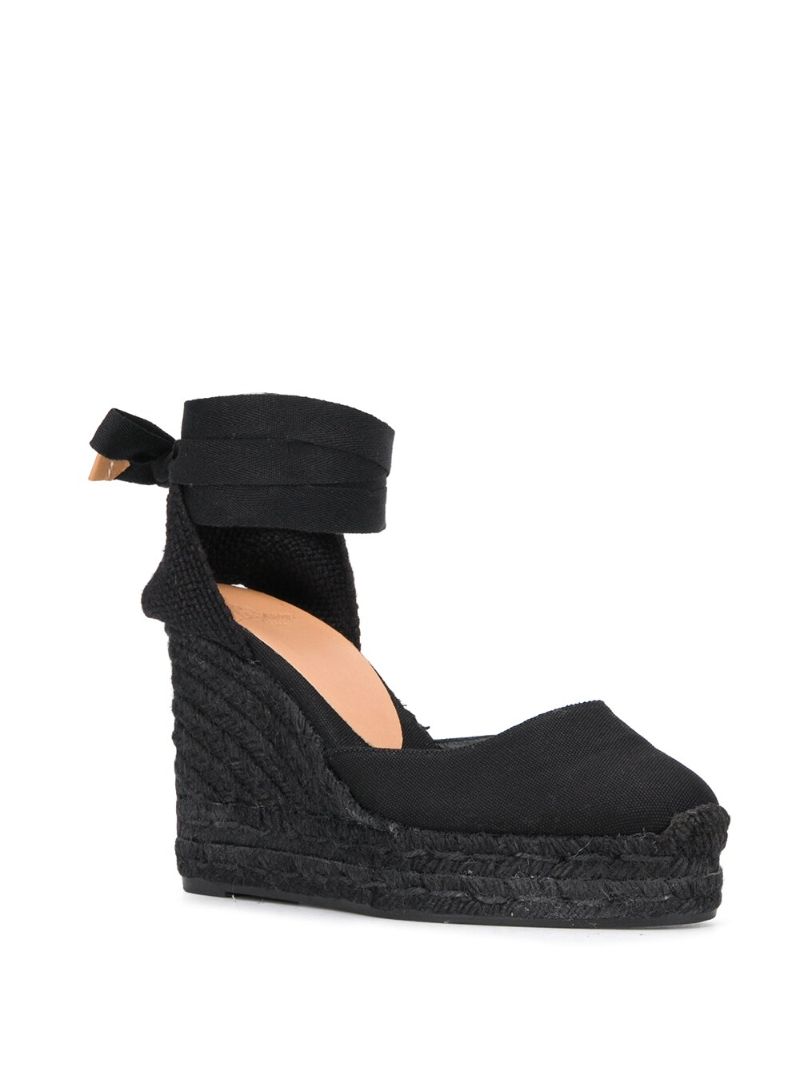 Black Woven 100 Sandals