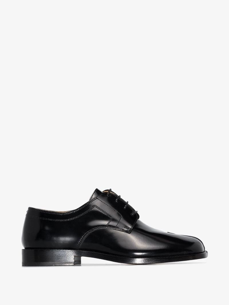 Black Tabi Leather Derby Shoes