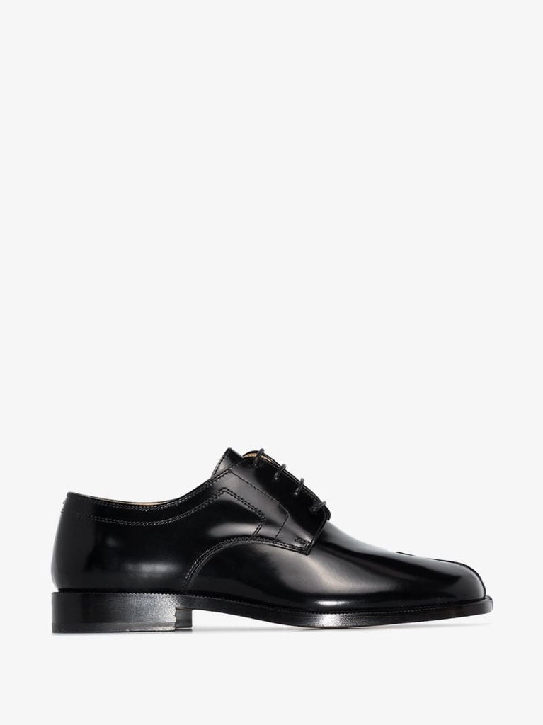 Black Tabi Leather Derby Shoes
