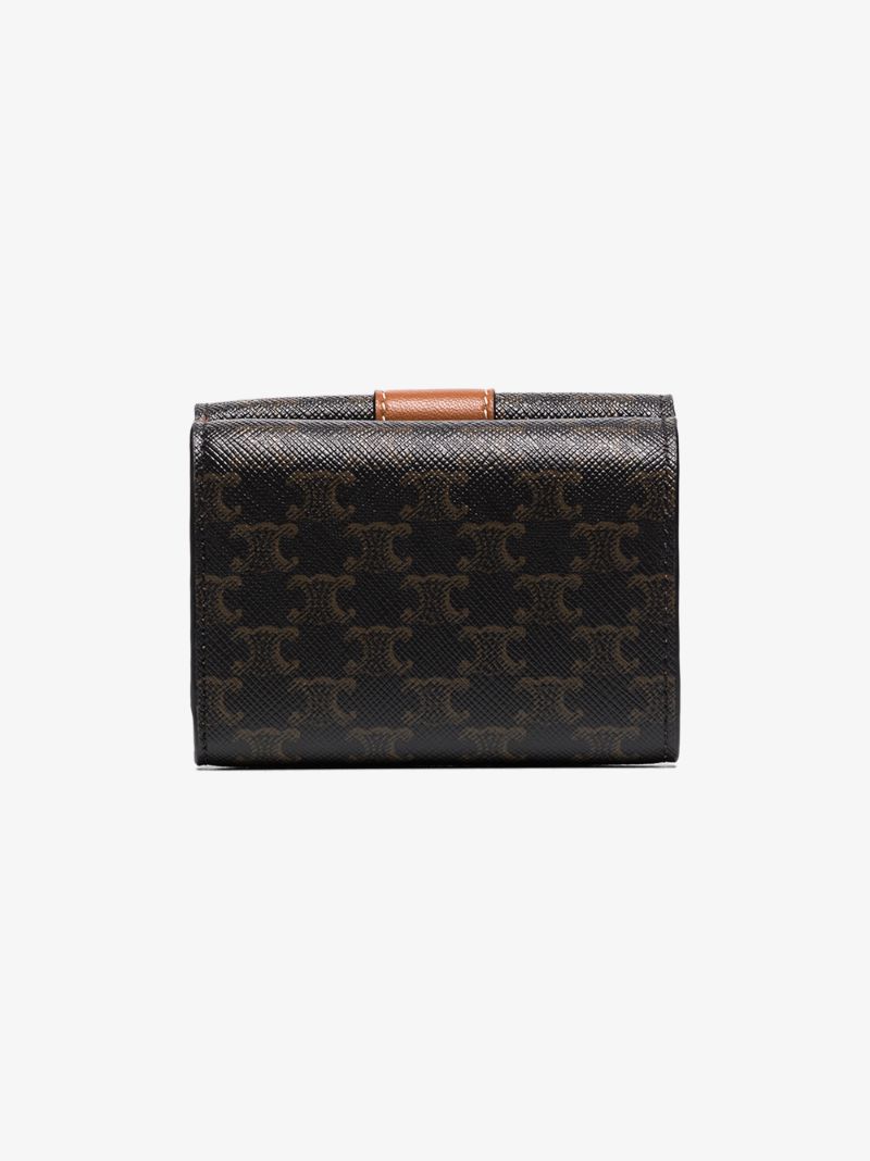 Black Triomphe Small Canvas Wallet