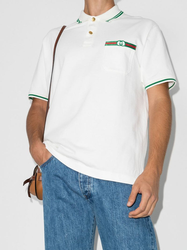Web Stripe Cotton Polo Shirt