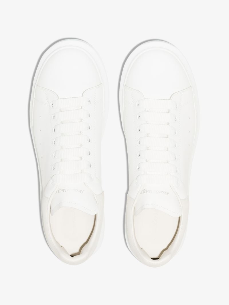 White and Grey Oversized Leather Sneakers