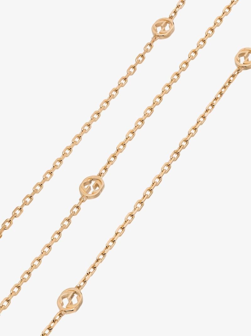 18k Yellow Gold Interlocking Gg Necklace