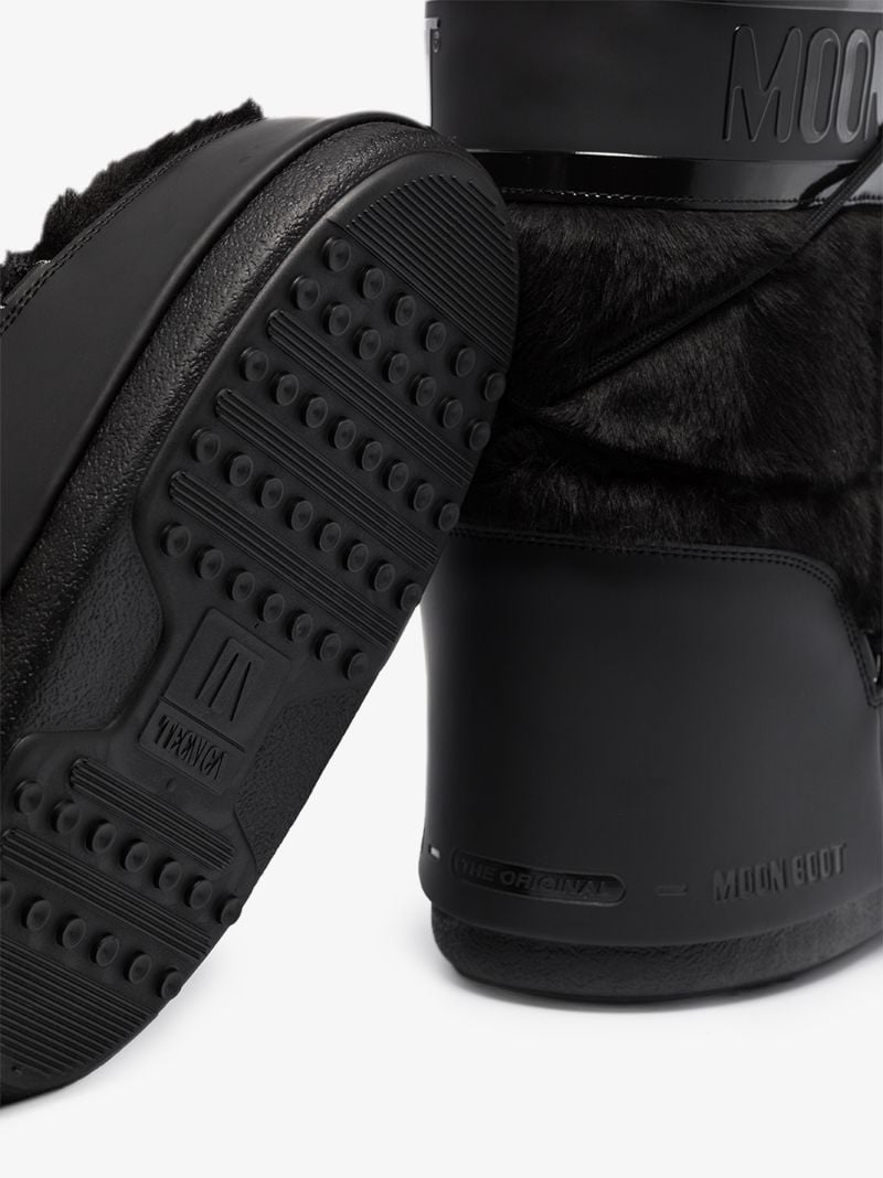 Black Classic Faux Fur Trim Snow Boots