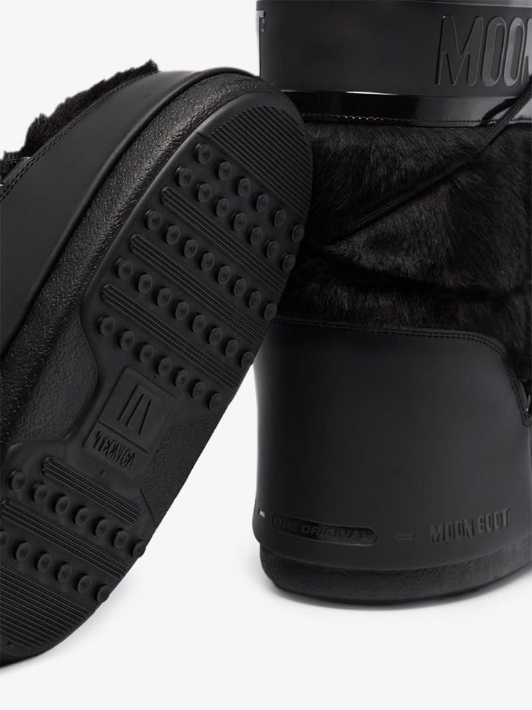 Black Classic Faux Fur Trim Snow Boots