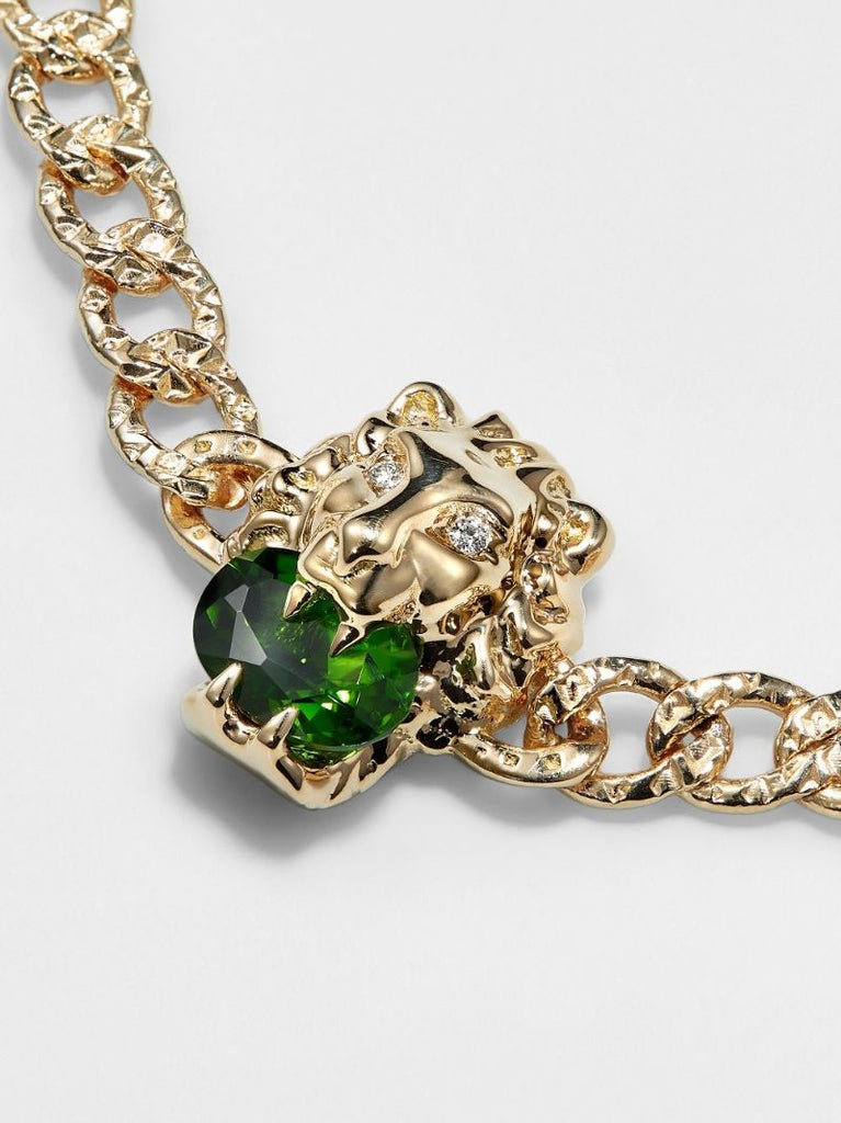 18k Yellow Gold Lion Head Diamond Bracelet