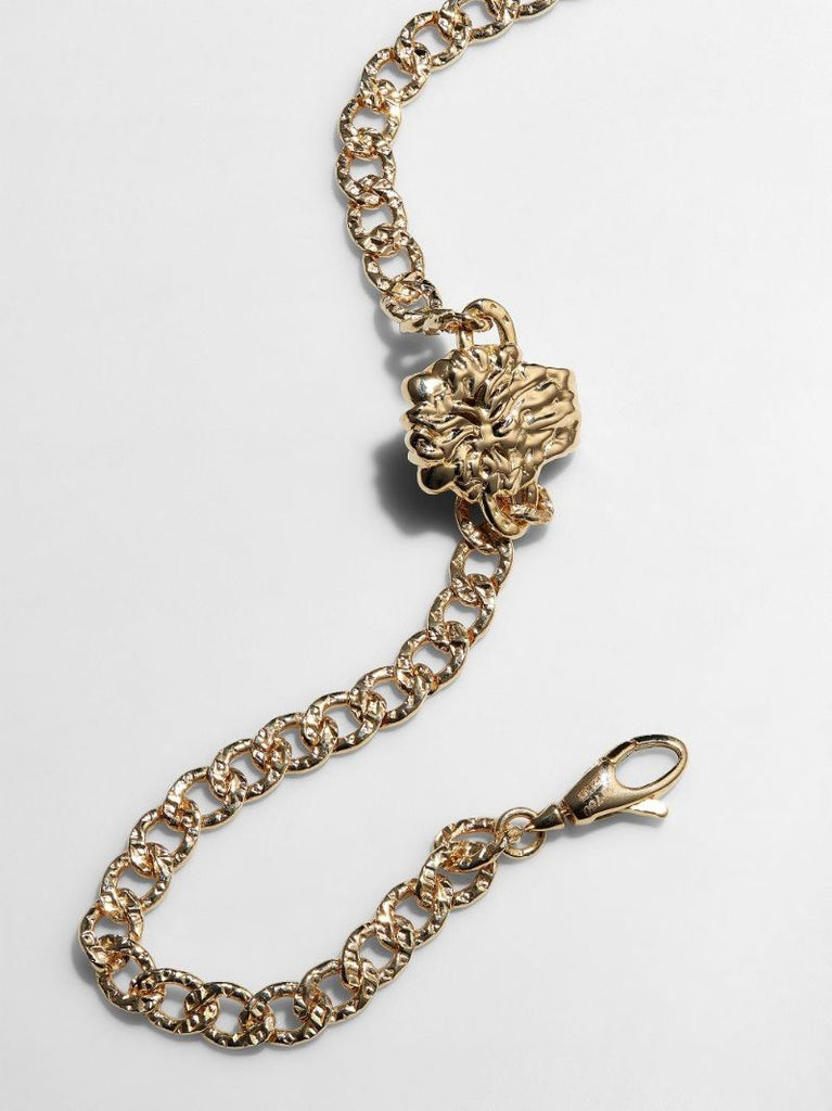 18k Yellow Gold Lion Head Diamond Bracelet