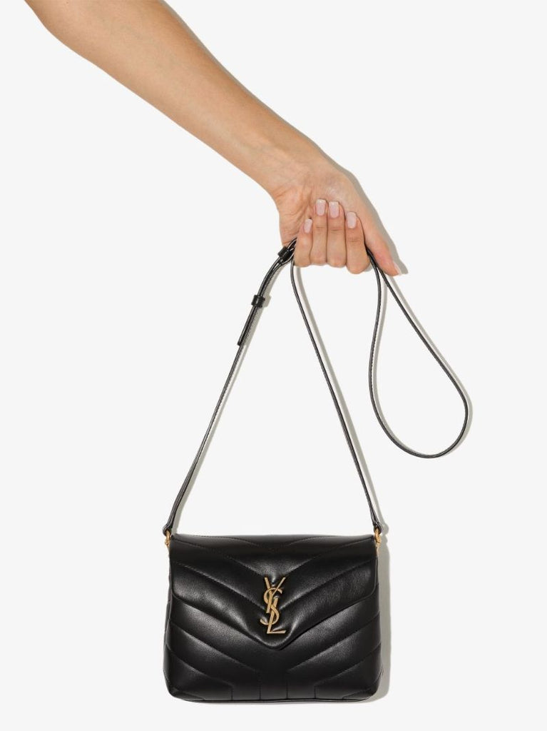 Black Monogram Quilted Cross Body Bag