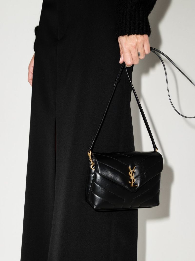 Black Monogram Quilted Cross Body Bag