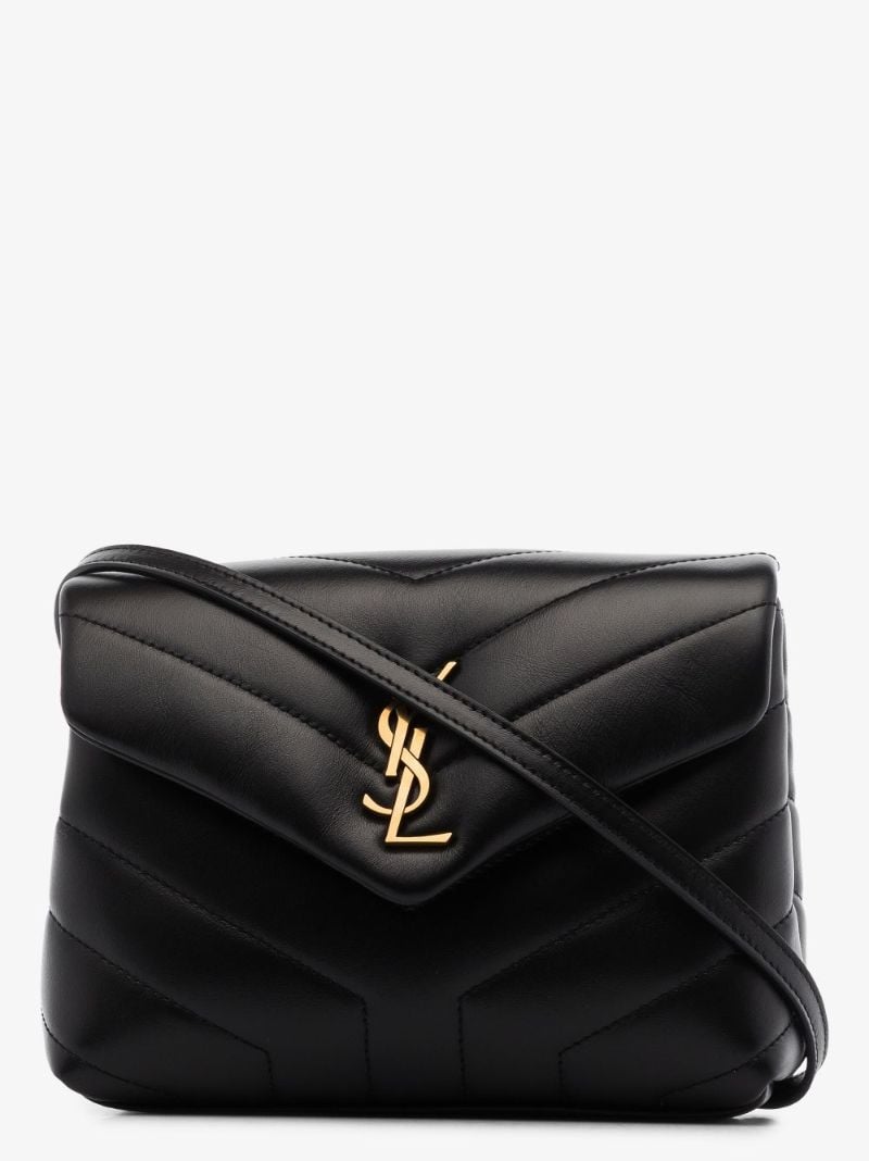 Black Monogram Quilted Cross Body Bag