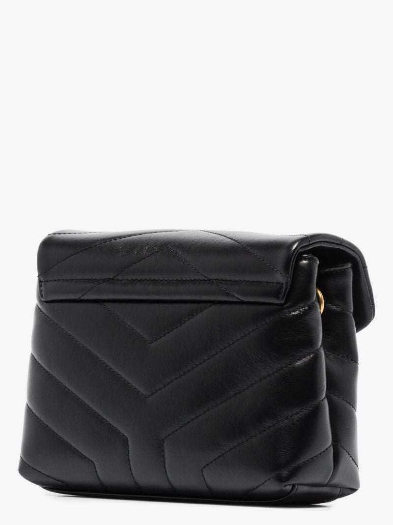 Black Monogram Quilted Cross Body Bag