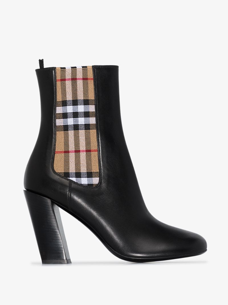 Black Alderman 90 Vintage Check Leather Boots