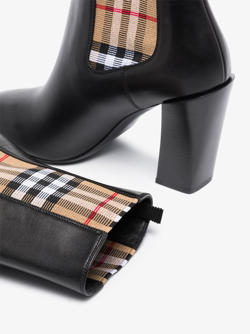 Black Alderman 90 Vintage Check Leather Boots