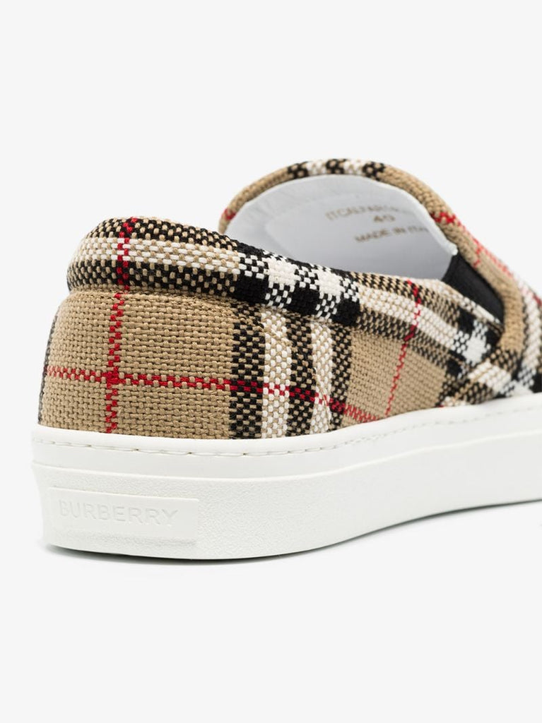 Neutral Vintage Check Slip-on Sneakers
