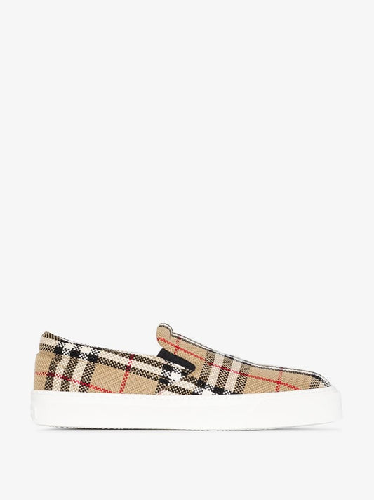 Neutral Vintage Check Slip-on Sneakers