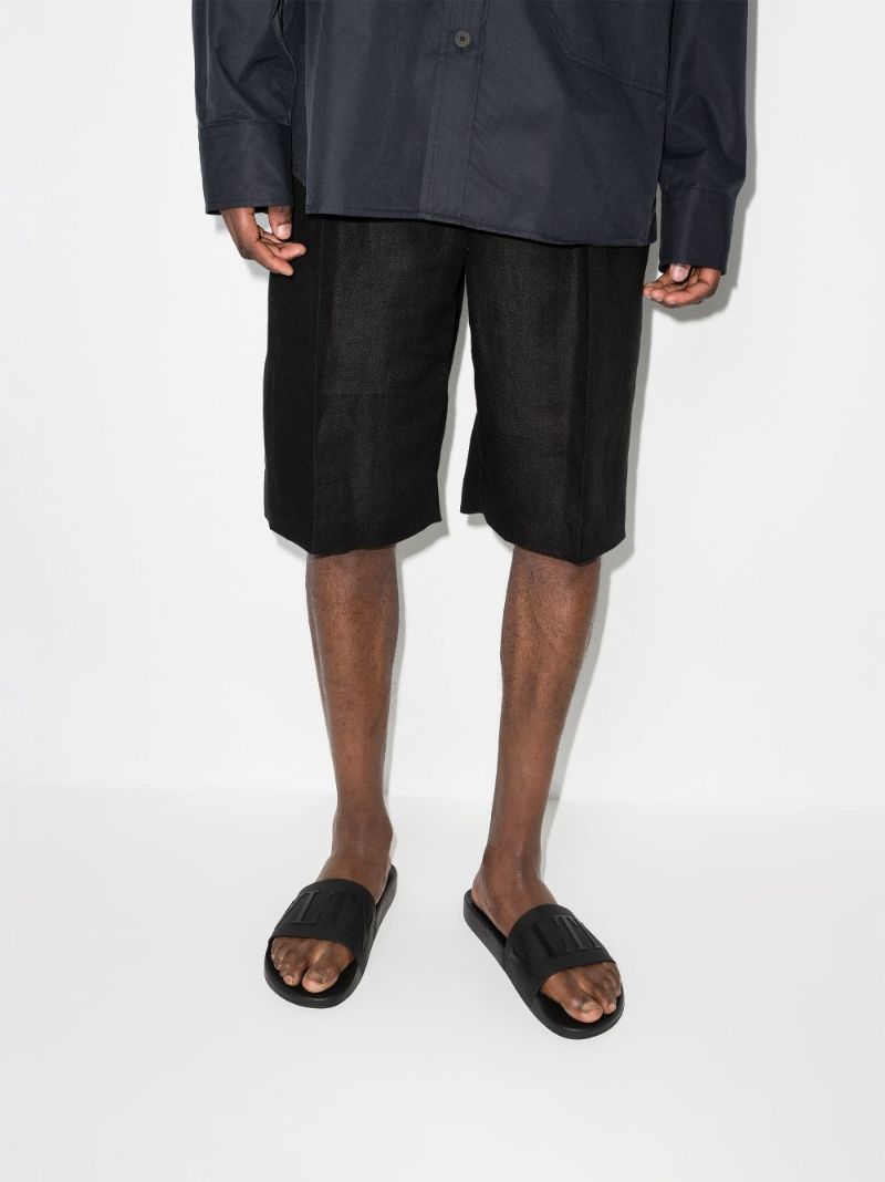 Black Vltn Rubber Slides