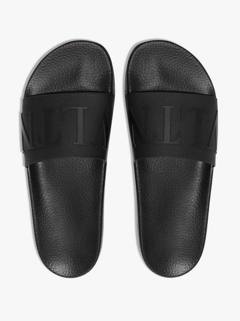 Black Vltn Rubber Slides