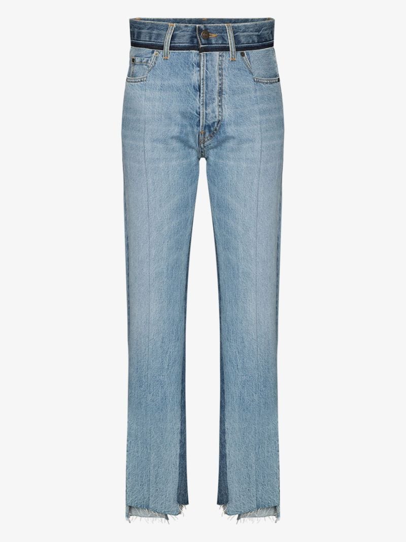 Two Tone Straight Leg Jeans