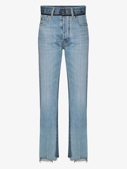 Two Tone Straight Leg Jeans