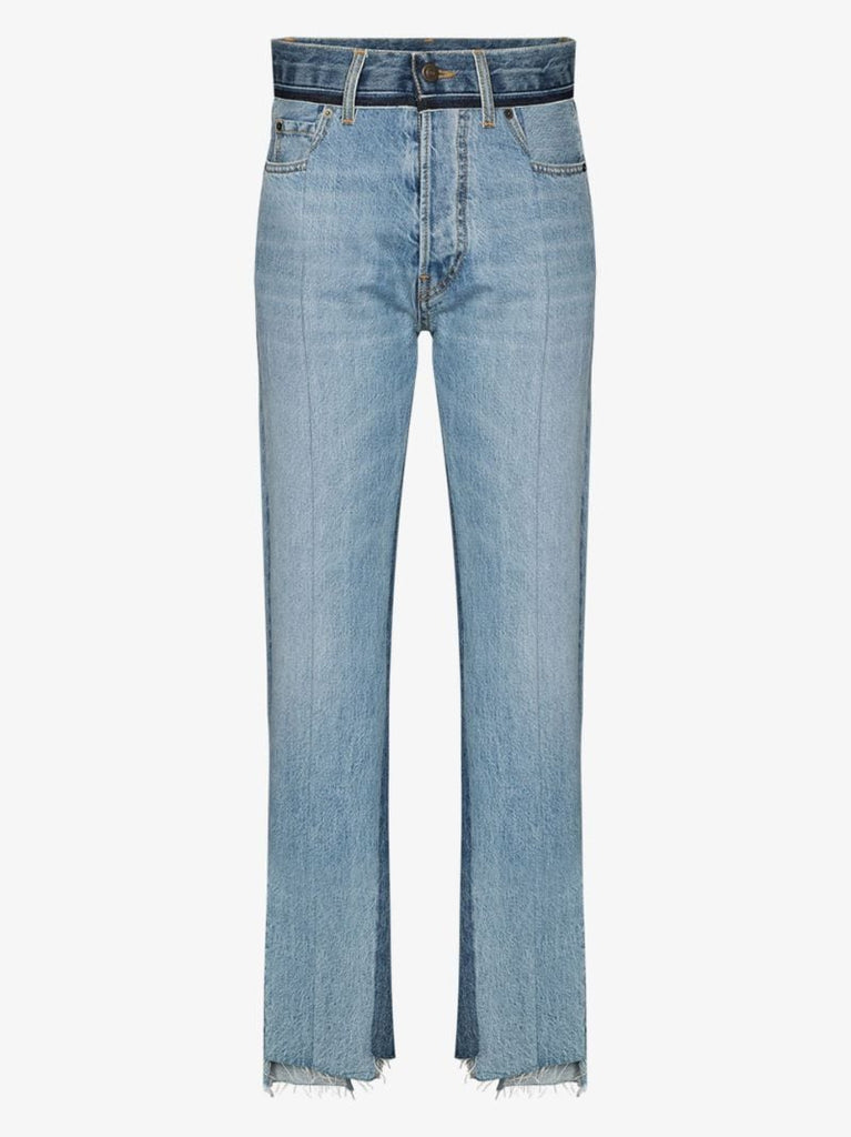 Two Tone Straight Leg Jeans