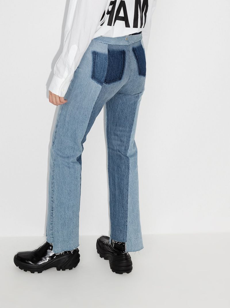 Two Tone Straight Leg Jeans