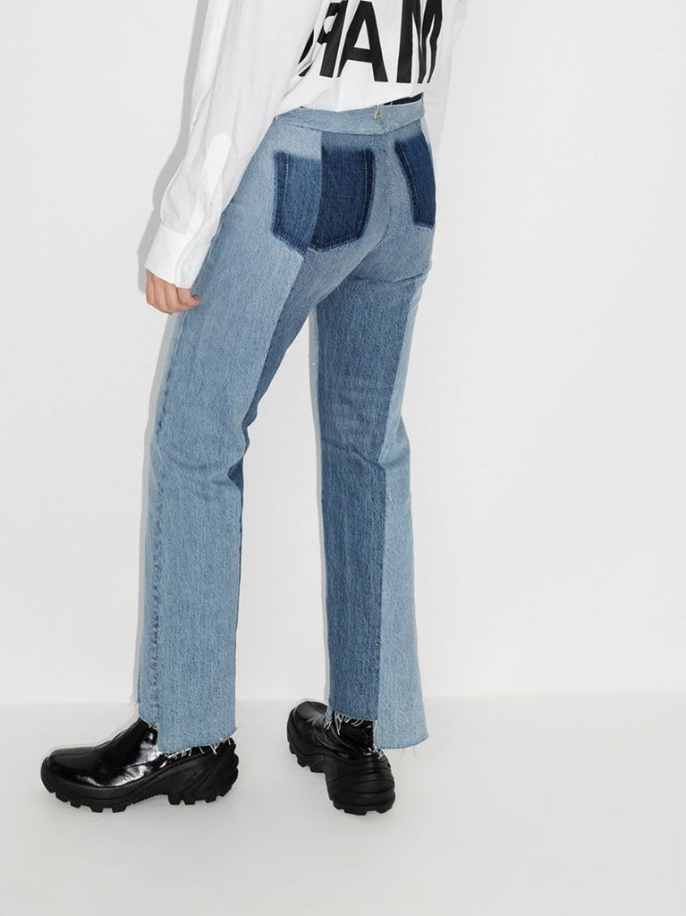 Two Tone Straight Leg Jeans