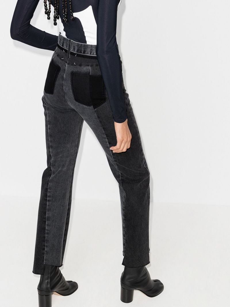 Two Tone Straight Leg Jeans