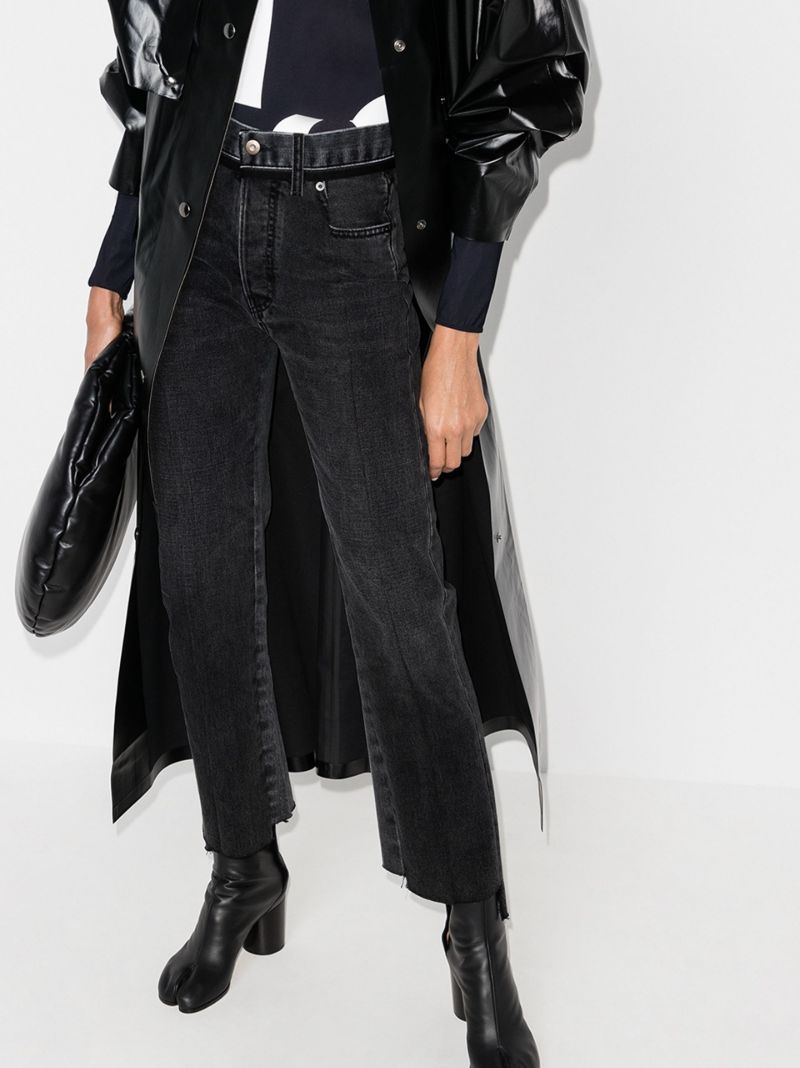 Two Tone Straight Leg Jeans