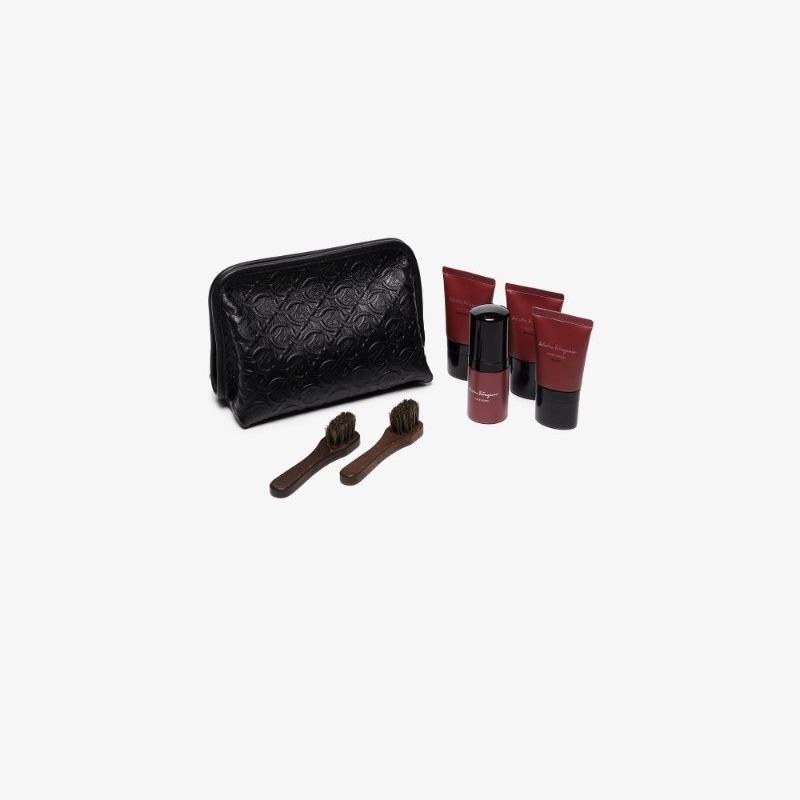 Gancini Embossed Leather Shoe Care Set