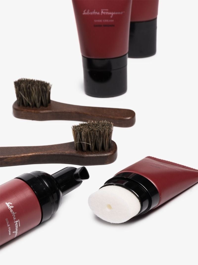 Gancini Embossed Leather Shoe Care Set