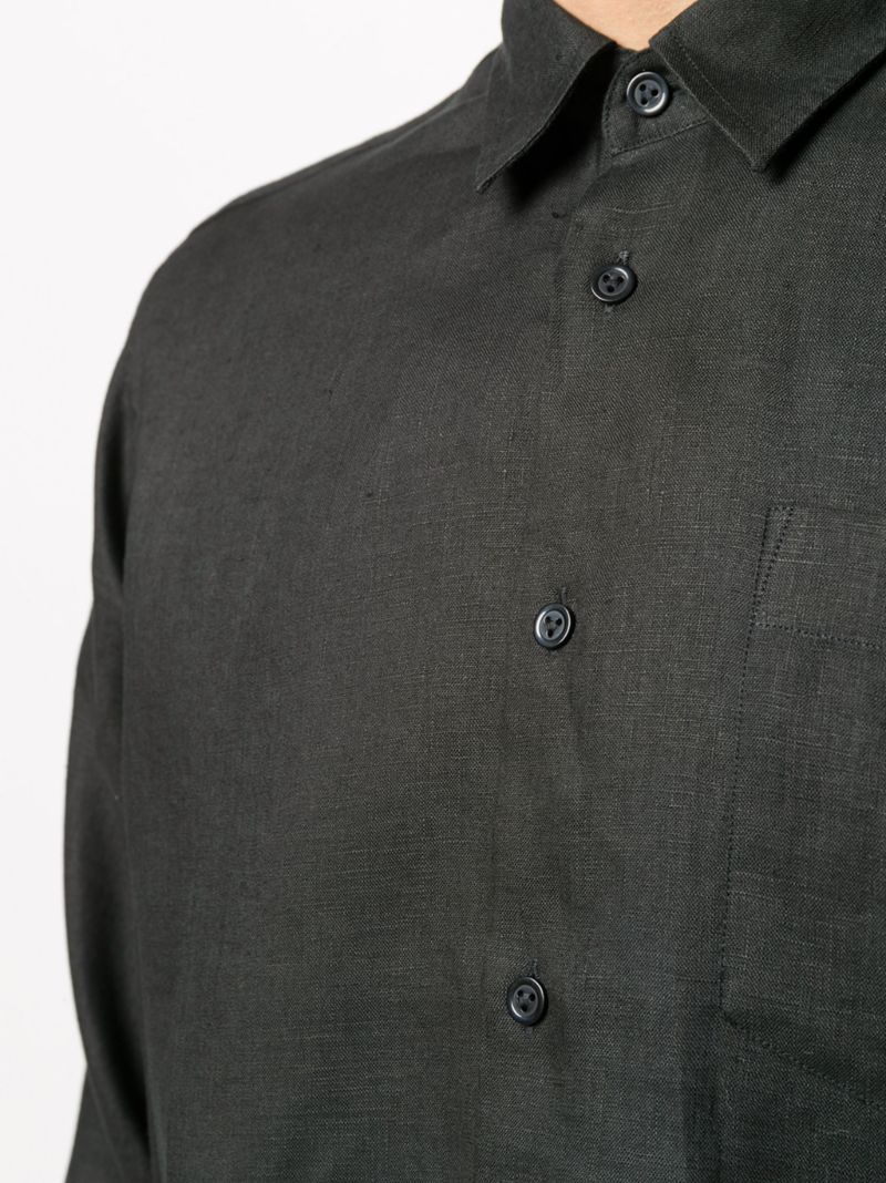 Black Long Sleeve Linen Shirt