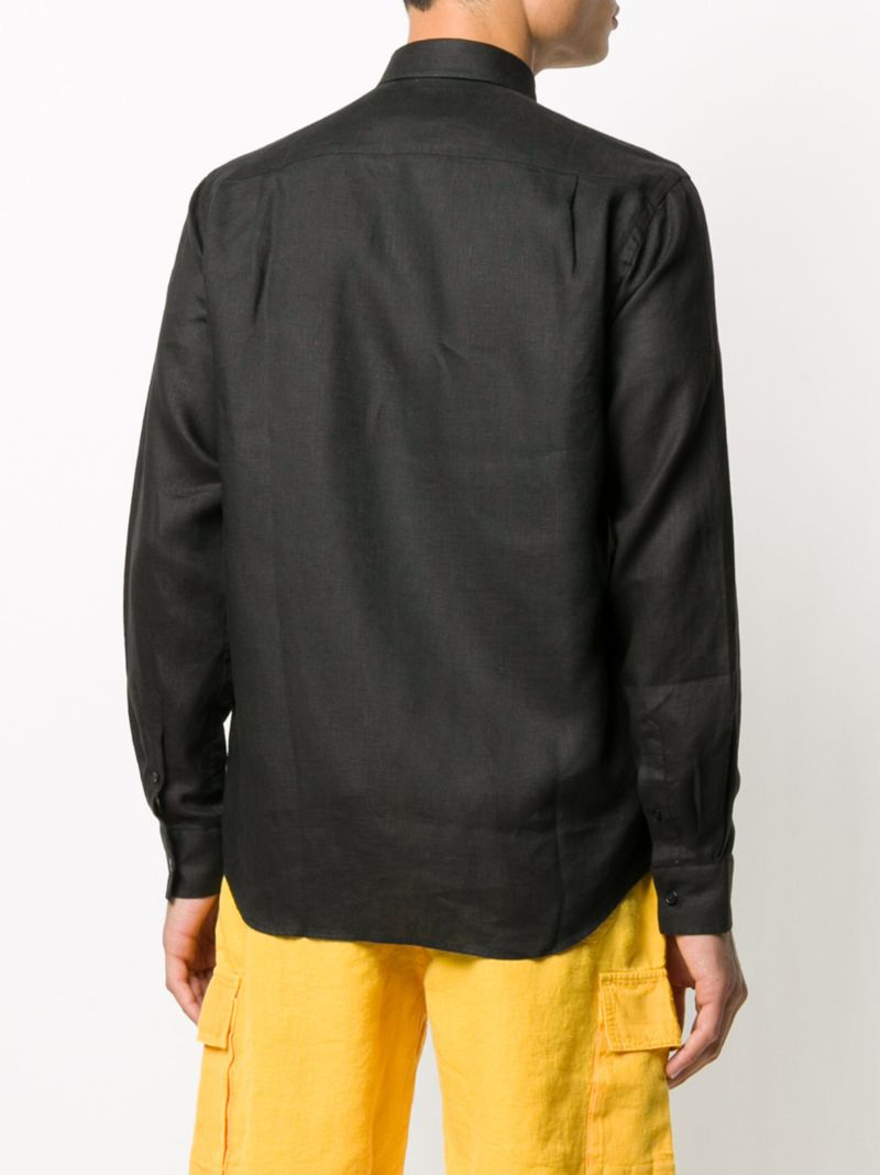 Black Long Sleeve Linen Shirt