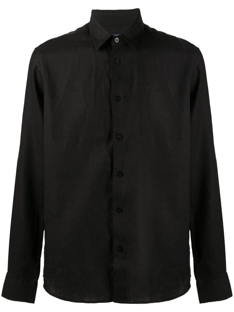 Black Long Sleeve Linen Shirt