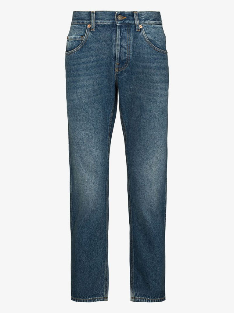 Cropped Straight Leg Jeans