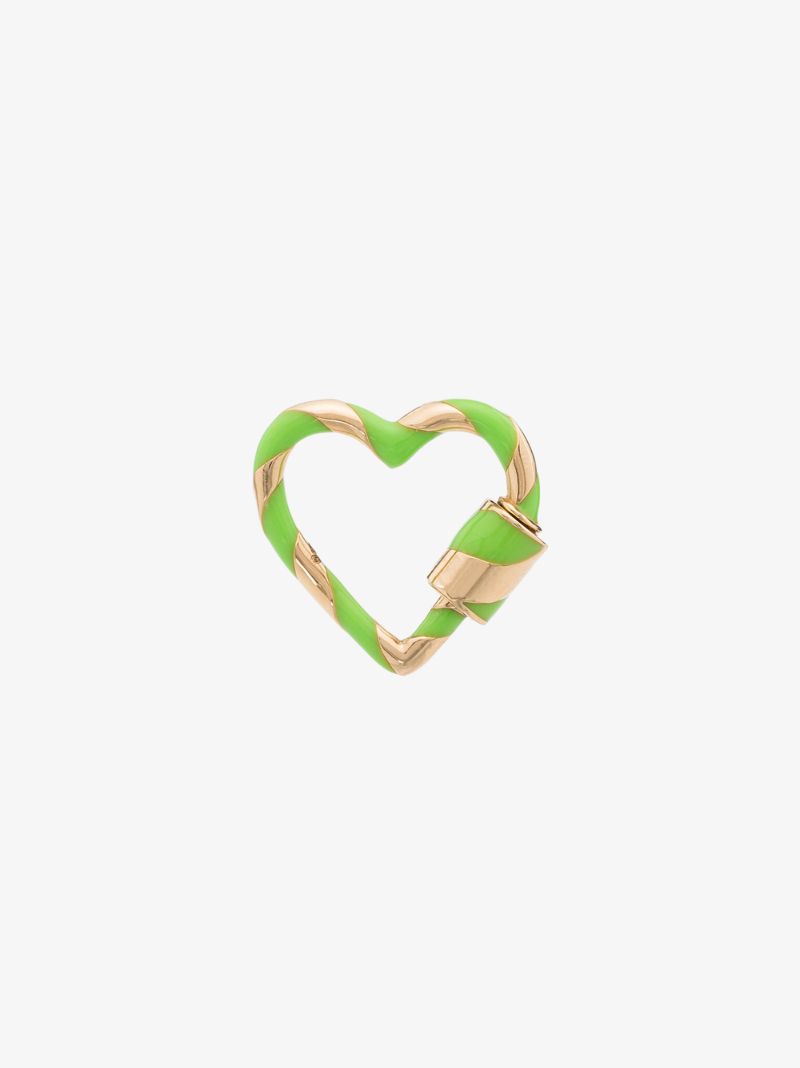 14k Yellow Gold Enamel Medium Lock Pendant