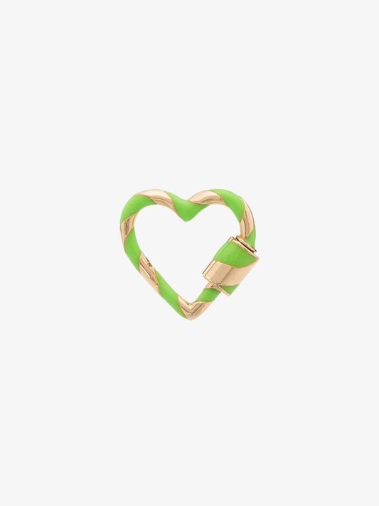 14k Yellow Gold Enamel Medium Lock Pendant