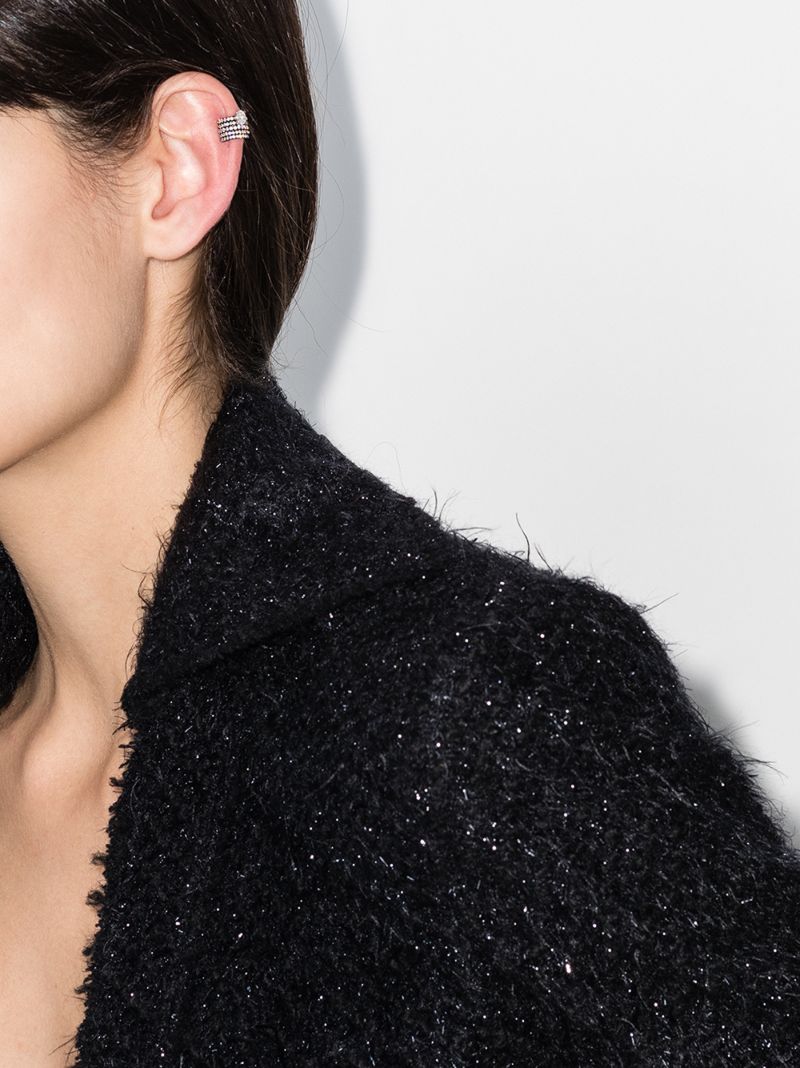 18k Black Gold Blast Diamond Ear Cuff