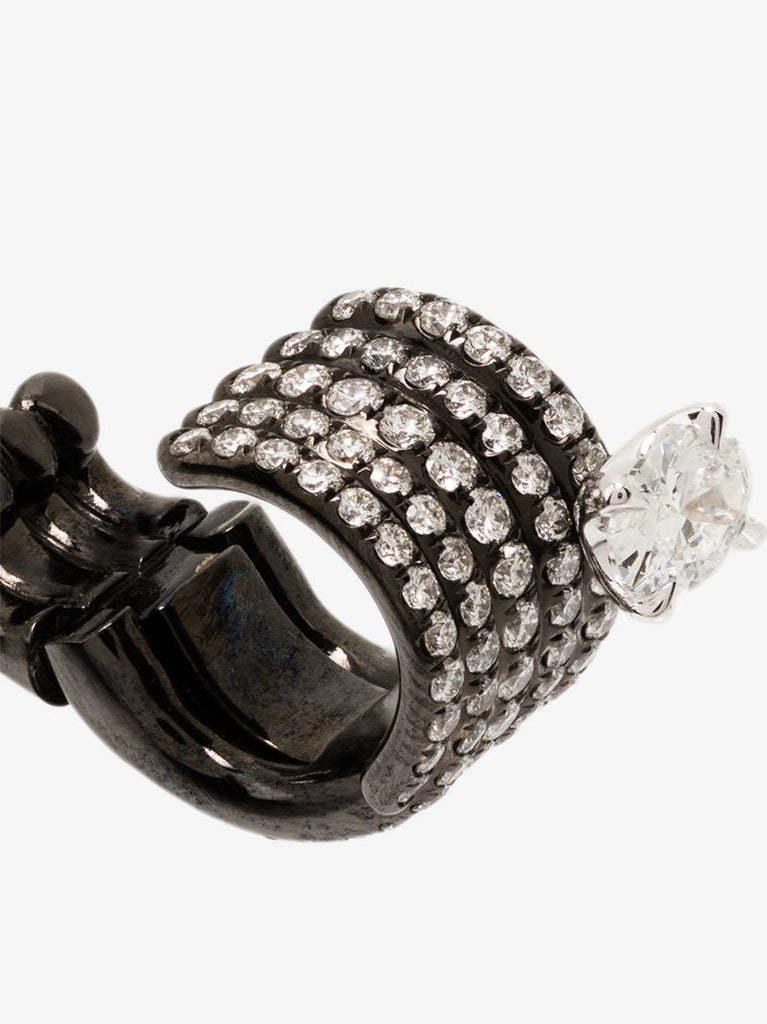 18k Black Gold Blast Diamond Ear Cuff