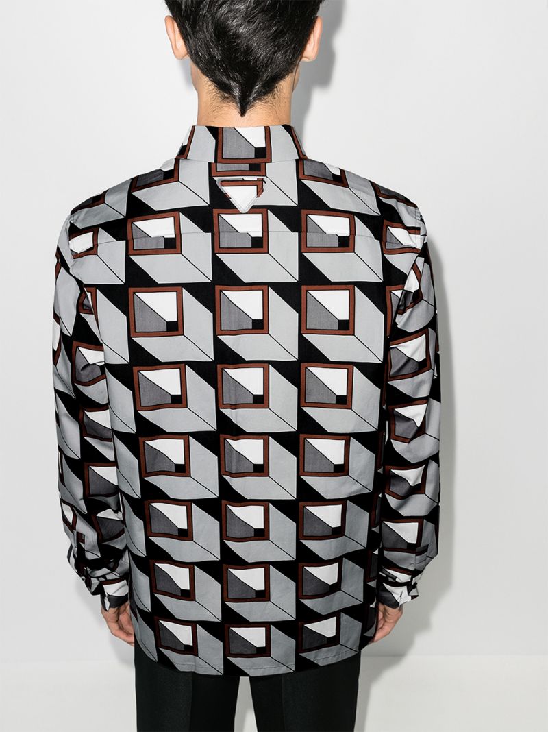 Geometric Print Cotton Shirt
